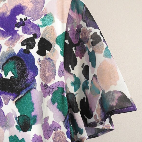 AGB Women’s Size Large Flutter Short Sleeve Dress Knee Length Dress - Picture 15 of 15